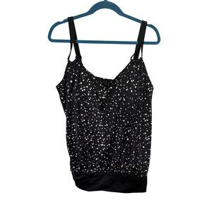 Swimsuits for All Tankini Top Adjustable Straps Black White Womans 16